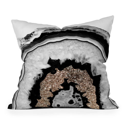 Anita's & Bella's Artwork Agate Gold Glitter 1 Throw Pillow