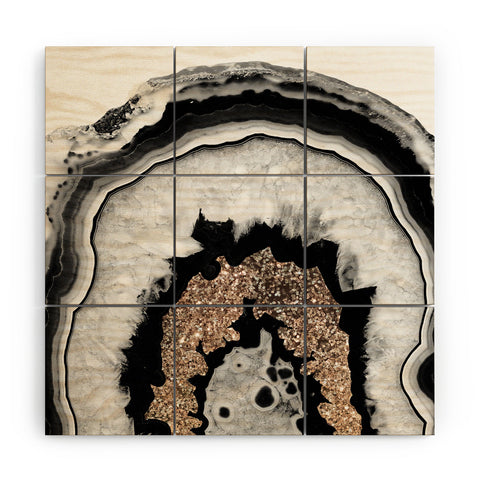 Anita's & Bella's Artwork Agate Gold Glitter 1 Wood Wall Mural