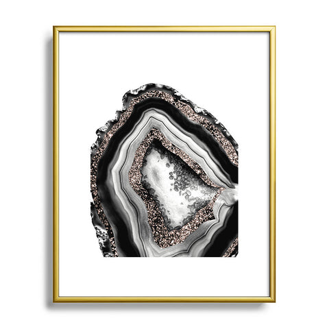 Anita's & Bella's Artwork Agate Rose Gold Glam 4 Metal Framed Art Print