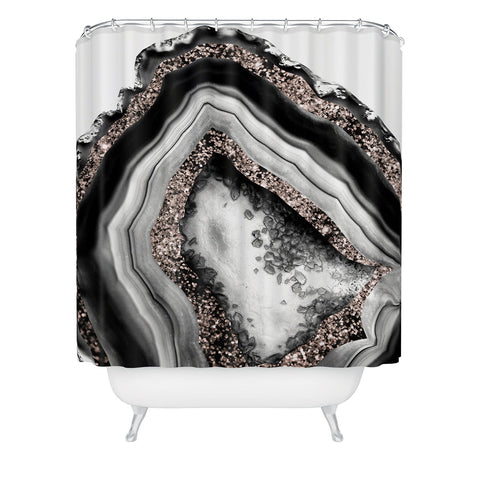 Anita's & Bella's Artwork Agate Rose Gold Glam 4 Shower Curtain