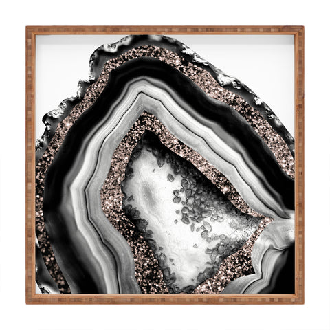 Anita's & Bella's Artwork Agate Rose Gold Glam 4 Square Tray