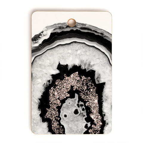 Anita's & Bella's Artwork Agate Rose Gold Glitter 1 Cutting Board Rectangle