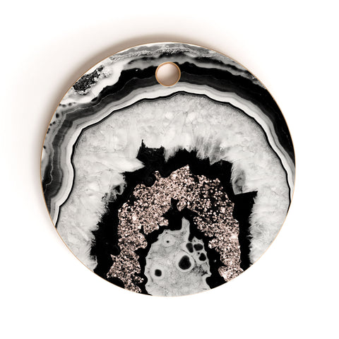 Anita's & Bella's Artwork Agate Rose Gold Glitter 1 Cutting Board Round