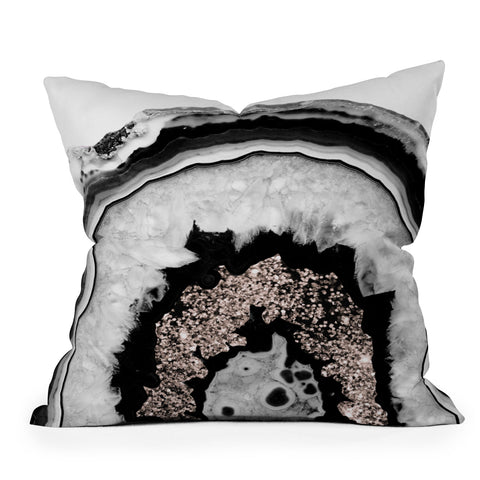 Anita's & Bella's Artwork Agate Rose Gold Glitter 1 Throw Pillow
