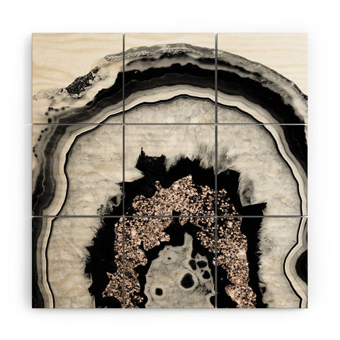 Anita's & Bella's Artwork Agate Rose Gold Glitter 1 Wood Wall Mural