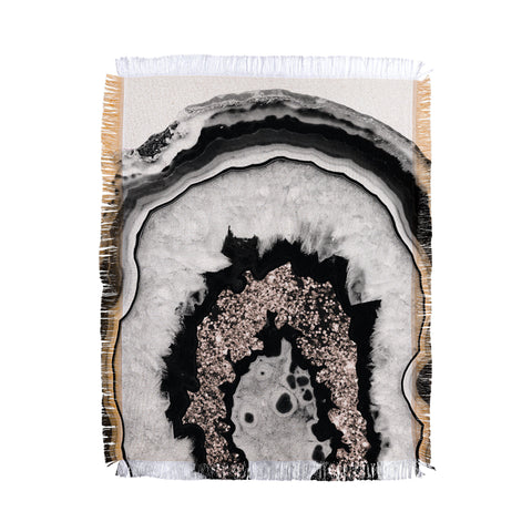 Anita's & Bella's Artwork Agate Rose Gold Glitter 1 Throw Blanket