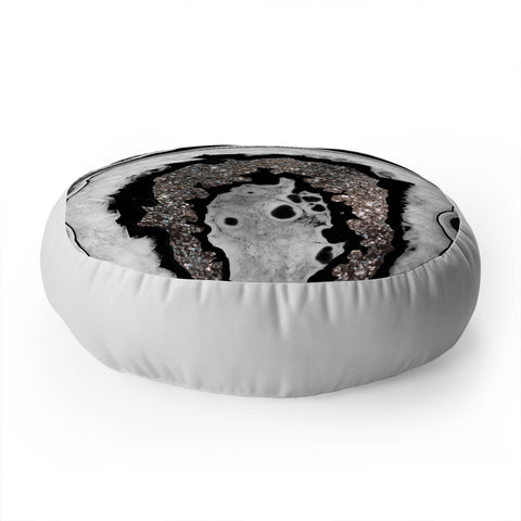 Anita's & Bella's Artwork Agate Silver Glitter 1 Floor Pillow Round