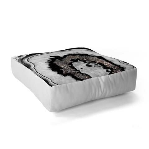 Anita's & Bella's Artwork Agate Silver Glitter 1 Floor Pillow Square