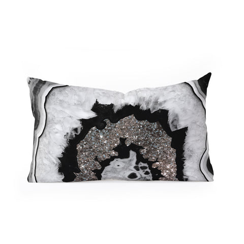 Anita's & Bella's Artwork Agate Silver Glitter 1 Oblong Throw Pillow