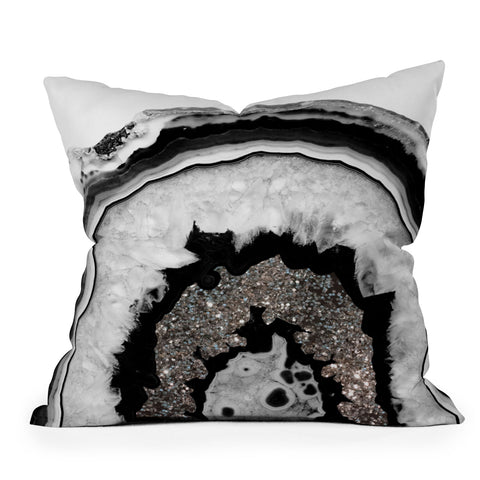 Anita's & Bella's Artwork Agate Silver Glitter 1 Throw Pillow