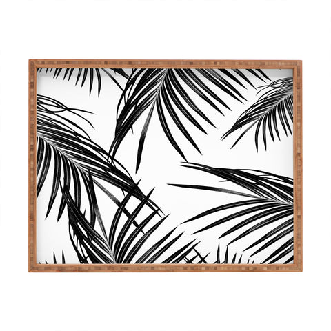 Anita's & Bella's Artwork Black Palm Leaves Dream 1 Rectangular Tray
