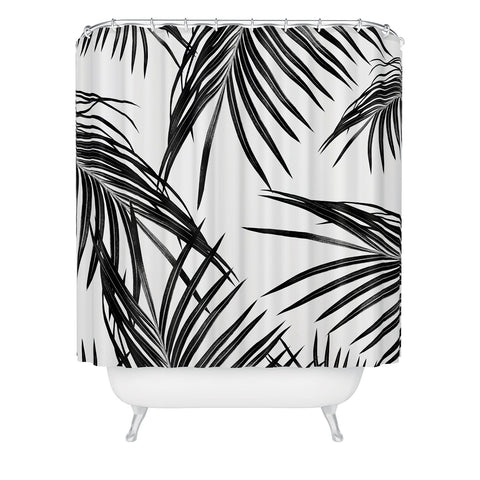 Anita's & Bella's Artwork Black Palm Leaves Dream 1 Shower Curtain