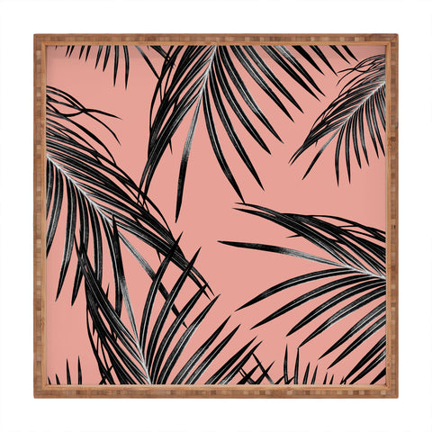 Anita's & Bella's Artwork Black Palm Leaves Dream 5 Square Tray