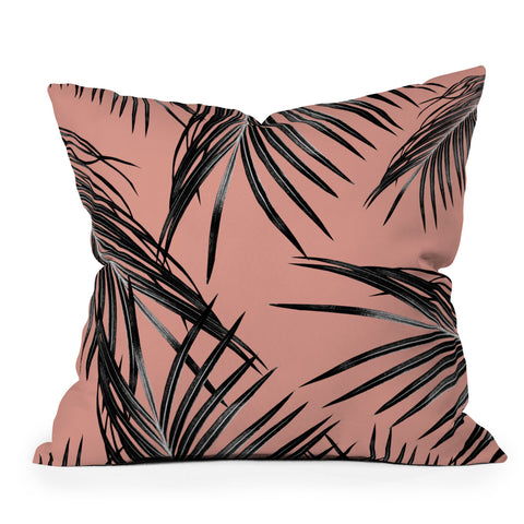 Anita's & Bella's Artwork Black Palm Leaves Dream 5 Throw Pillow