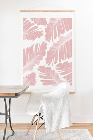 Anita's & Bella's Artwork Blush Banana Leaves Dream 11 Art Print And Hanger
