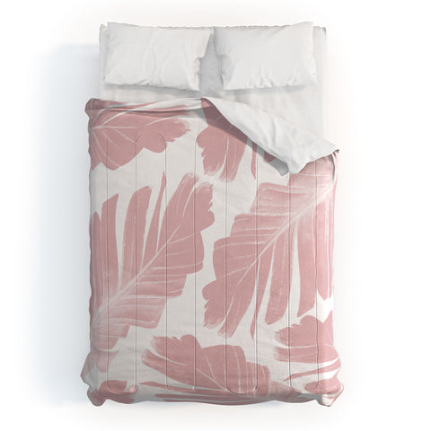 Anita's & Bella's Artwork Blush Banana Leaves Dream 11 Comforter