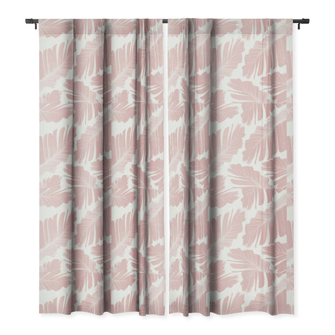 Anita's & Bella's Artwork Blush Banana Leaves Dream 11 Blackout Window Curtain