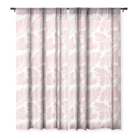 Anita's & Bella's Artwork Blush Banana Leaves Dream 11 Sheer Window Curtain
