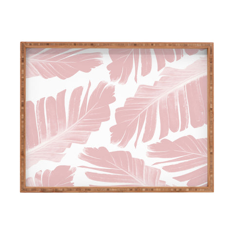 Anita's & Bella's Artwork Blush Banana Leaves Dream 11 Rectangular Tray