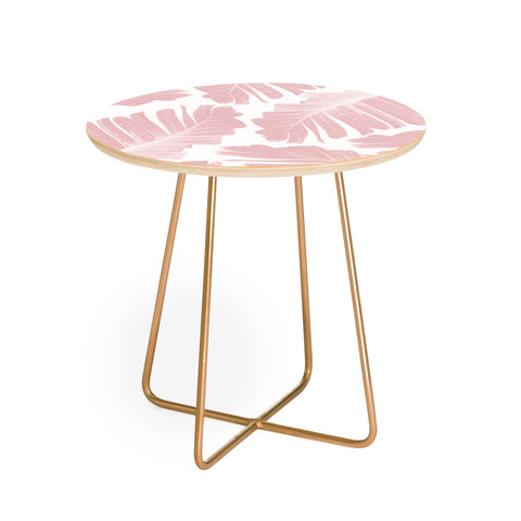 Anita's & Bella's Artwork Blush Banana Leaves Dream 11 Round Side Table