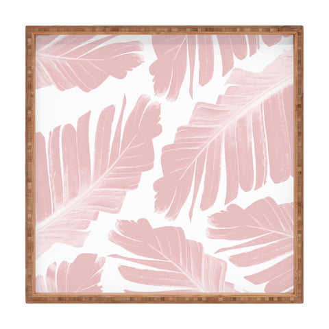 Anita's & Bella's Artwork Blush Banana Leaves Dream 11 Square Tray