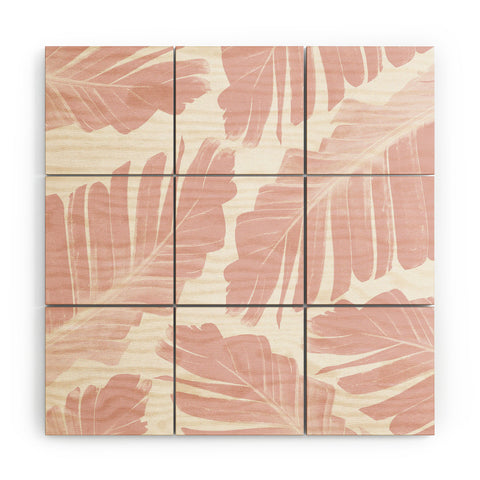 Anita's & Bella's Artwork Blush Banana Leaves Dream 11 Wood Wall Mural