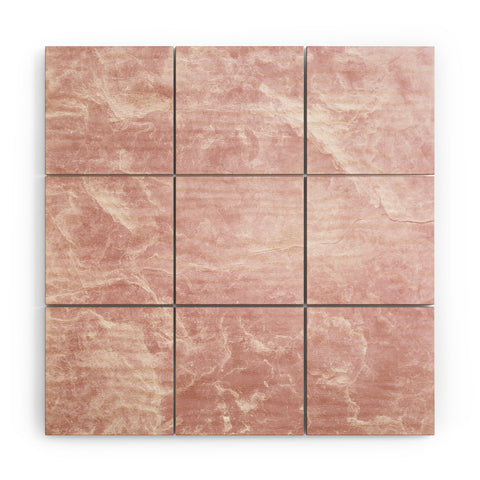 Anita's & Bella's Artwork Enigmatic Blush Pink Marble 1 Wood Wall Mural