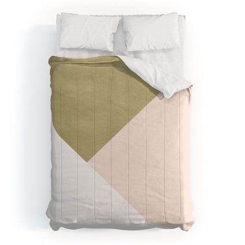 Anita's & Bella's Artwork Gold meets Blush White Comforter