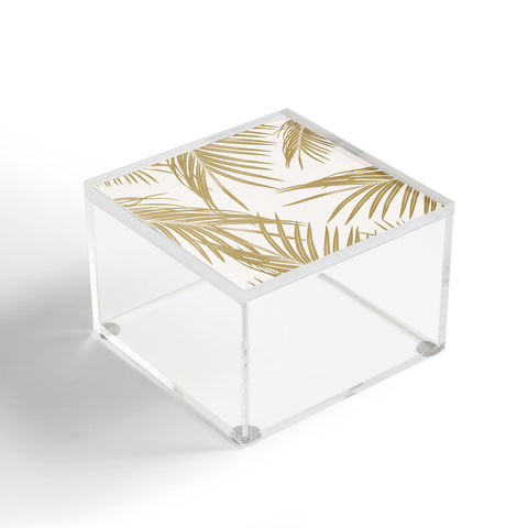 Anita's & Bella's Artwork Gold Palm Leaves Dream 1 Acrylic Box