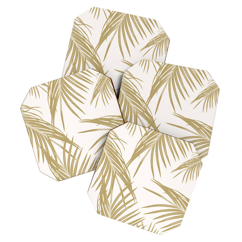 Anita's & Bella's Artwork Gold Palm Leaves Dream 1 Coaster Set