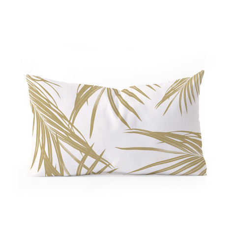 Anita's & Bella's Artwork Gold Palm Leaves Dream 1 Oblong Throw Pillow