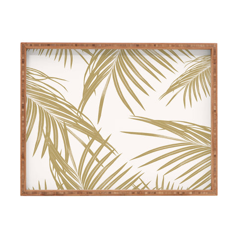 Anita's & Bella's Artwork Gold Palm Leaves Dream 1 Rectangular Tray