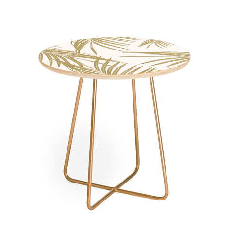 Anita's & Bella's Artwork Gold Palm Leaves Dream 1 Round Side Table