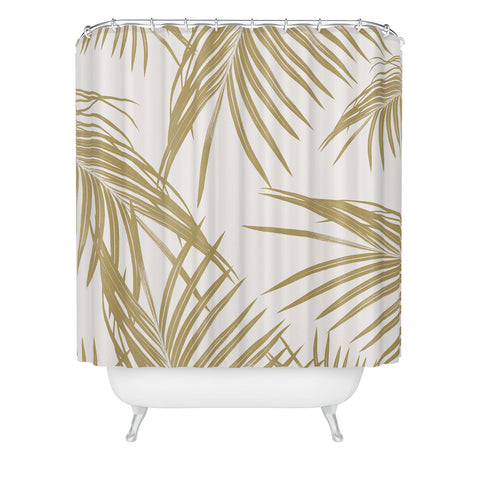 Anita's & Bella's Artwork Gold Palm Leaves Dream 1 Shower Curtain
