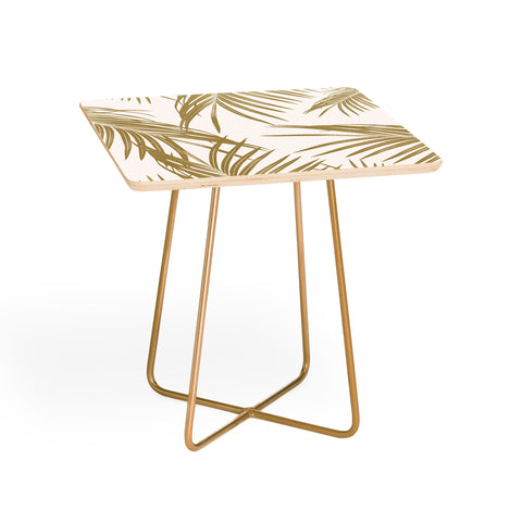 Anita's & Bella's Artwork Gold Palm Leaves Dream 1 Side Table