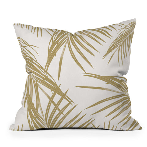 Anita's & Bella's Artwork Gold Palm Leaves Dream 1 Throw Pillow