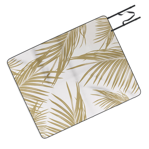 Anita's & Bella's Artwork Gold Palm Leaves Dream 1 Picnic Blanket