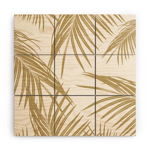Anita's & Bella's Artwork Gold Palm Leaves Dream 1 Wood Wall Mural