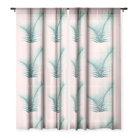 Anita's & Bella's Artwork Intertwined Palm Leaves in Love Sheer Window Curtain