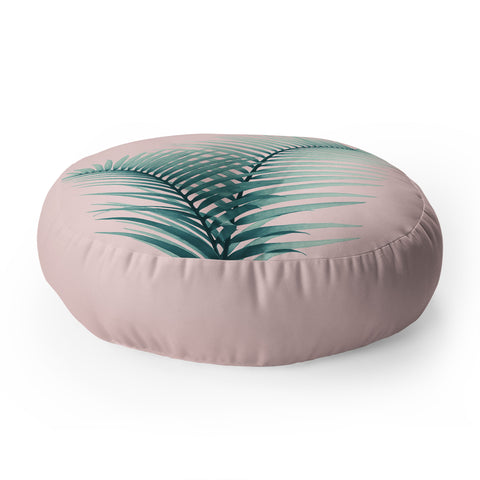 Anita's & Bella's Artwork Intertwined Palm Leaves in Love Floor Pillow Round