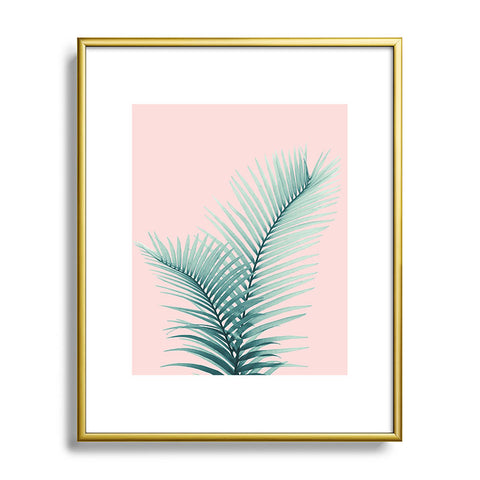 Anita's & Bella's Artwork Intertwined Palm Leaves in Love Metal Framed Art Print