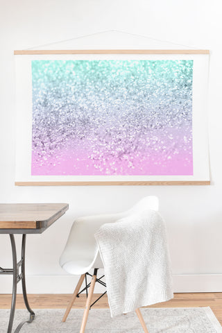 Anita's & Bella's Artwork Mermaid Girls Glitter 2 2019 Pastel Version Art Print And Hanger