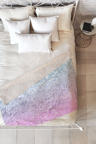 Anita's & Bella's Artwork Mermaid Girls Glitter 2 2019 Pastel Version Fleece Throw Blanket
