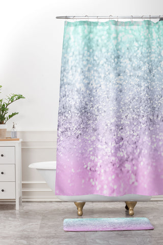 Anita's & Bella's Artwork Mermaid Girls Glitter 2 2019 Pastel Version Shower Curtain And Mat