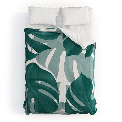 Anita's & Bella's Artwork Monstera Leaves Vibes 1 Comforter