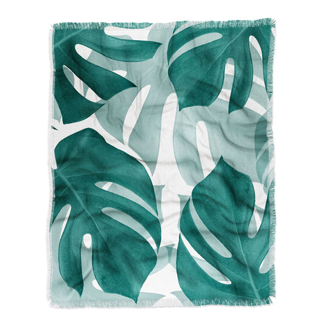 Anita's & Bella's Artwork Monstera Leaves Vibes 1 Throw Blanket