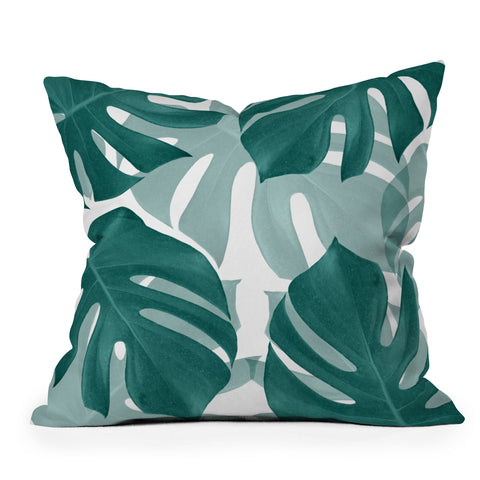 Anita's & Bella's Artwork Monstera Leaves Vibes 1 Throw Pillow