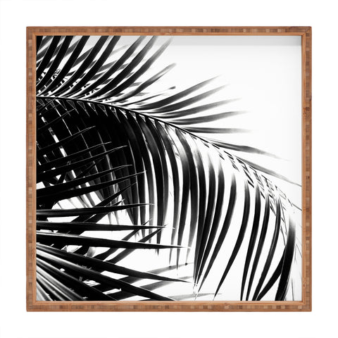 Anita's & Bella's Artwork Palm Leaves Black White Vibes Square Tray