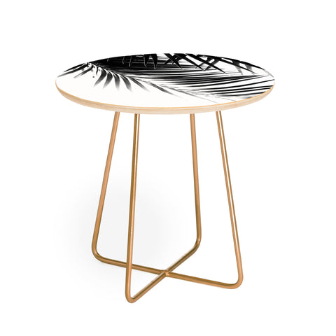 Anita's & Bella's Artwork Palm Leaves BW Vibes 1 Round Side Table