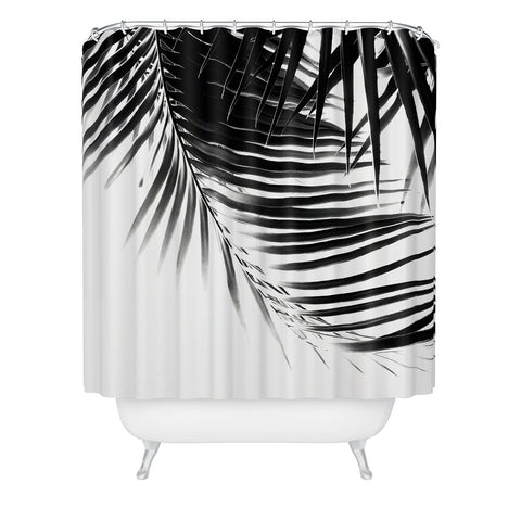 Anita's & Bella's Artwork Palm Leaves BW Vibes 1 Shower Curtain